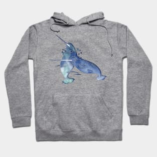 Blue Sea Narwhals Hoodie